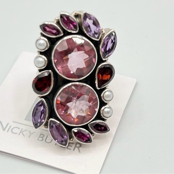 🌟Nicky Butler One of a Kind 925 Sterling Silver Pink Quartz Size 7.5 Ring NEW - Picture 2 of 15